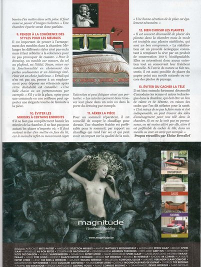 Article presse dans journal Magazine Le Soir Laurence Bosmans décoratrice et architecte d interieur à Bruxelles