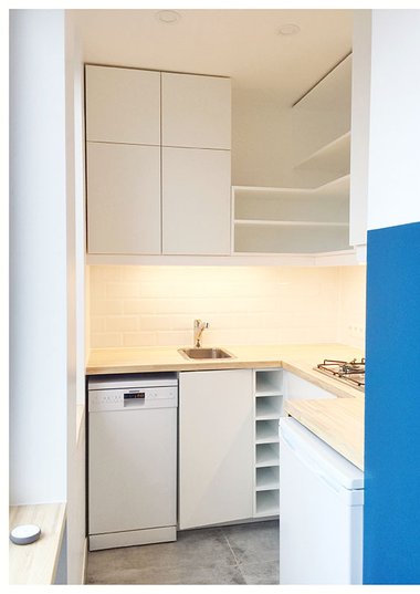 Rénovation d'une petite cuisine dans un studio à Bruxelles